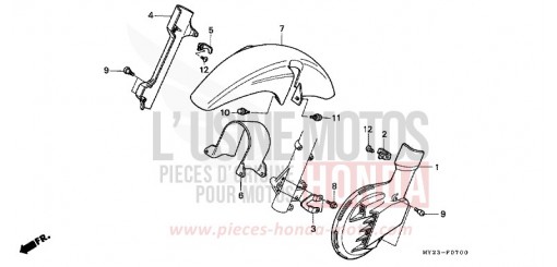 AILE AVANT/ RECOUVREMENT DISQUE AV. NX650P de 1993